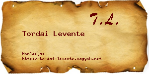 Tordai Levente névjegykártya